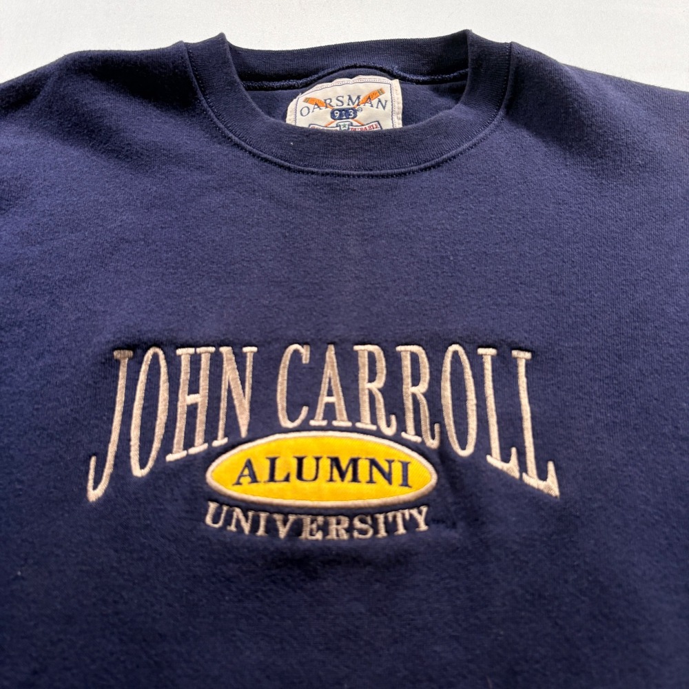 Oarsman 913 John Carroll University Alumni Sweatshirt Mens Large Navy Blue USA